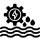 Black silhouette of a person jumping gracefully.
